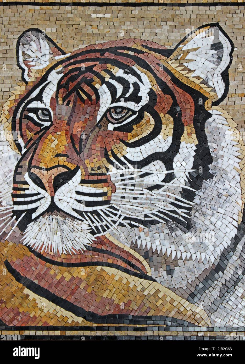 Tigre (Panthera tigris) - mosaïque art Banque D'Images