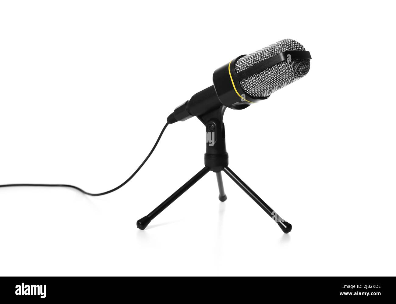 microphone de table isolé sur fond blanc Banque D'Images