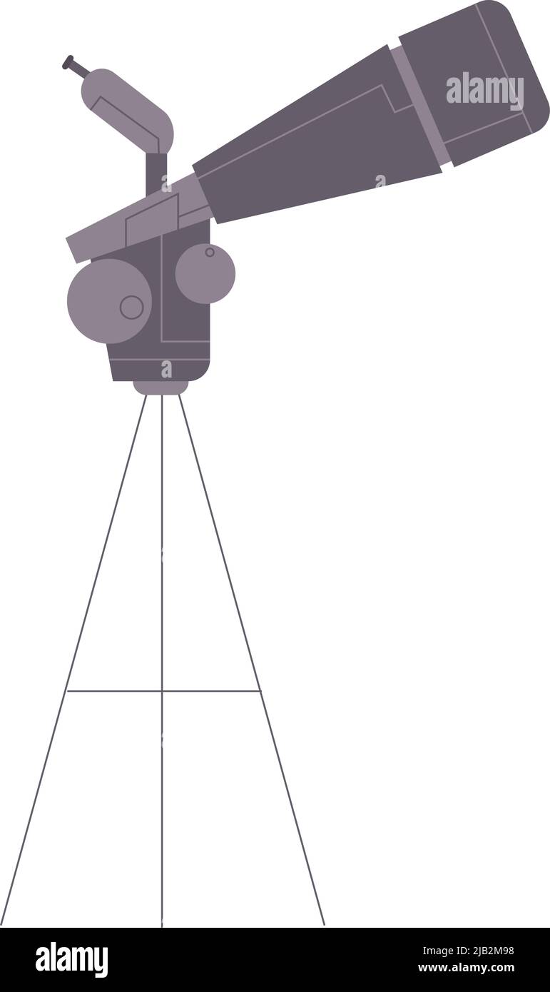 Icône du télescope. Outil optique de recherche spatiale en astronomie isolé sur fond blanc Illustration de Vecteur