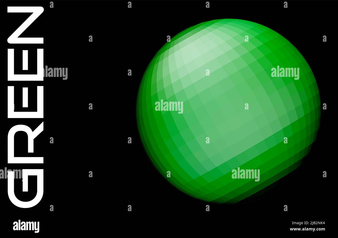 Modèle avec sphère verte abstraite sur fond noir. Style techno. Graphiques vectoriels Illustration de Vecteur