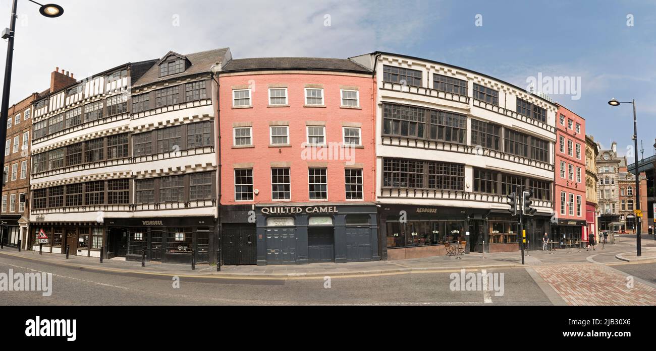 Sandhill Street, Newcastle-upon-Tyne (Royaume-Uni), et panorama des bâtiments historiques Banque D'Images
