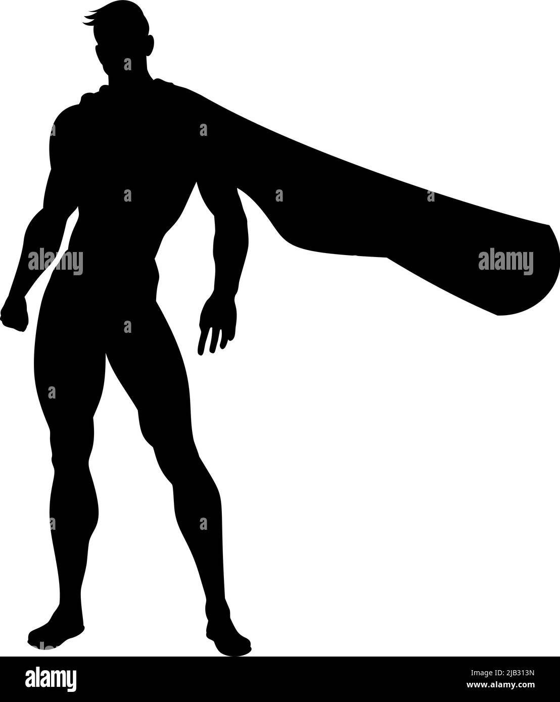 Super Hero Silhouette Super Hero Comic Book Man Illustration de Vecteur