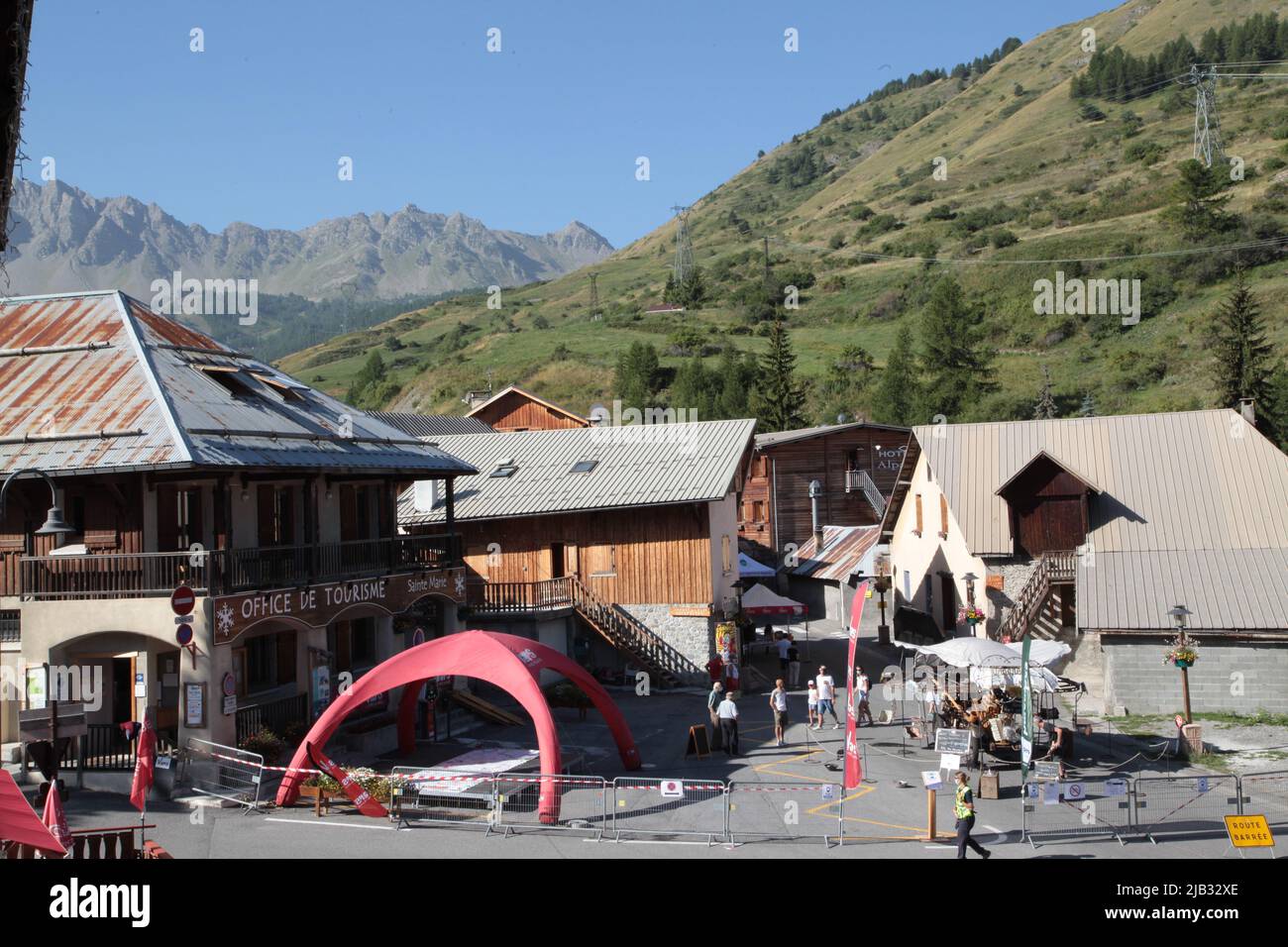 Fête du village de Vars Sainte-Marie un 15 août, Hautes-Alpes Banque D'Images