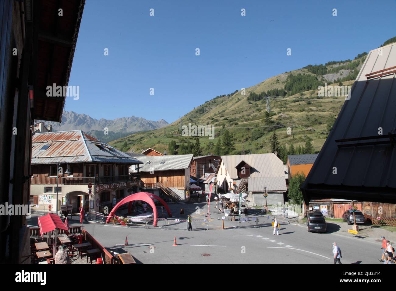 Fête du village de Vars Sainte-Marie un 15 août, Hautes-Alpes Banque D'Images