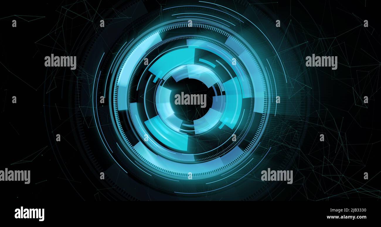 Image des oscilloscopes scannant sur fond noir Banque D'Images