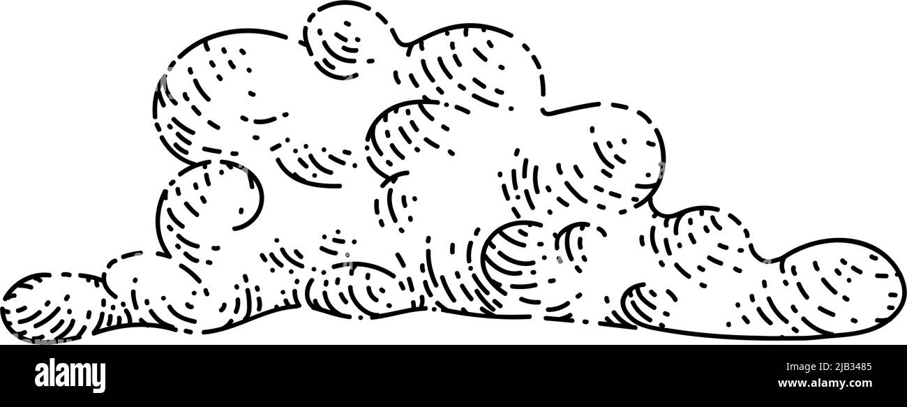 vecteur tracé à la main de l'esquisse du nuage de tempête Illustration de Vecteur