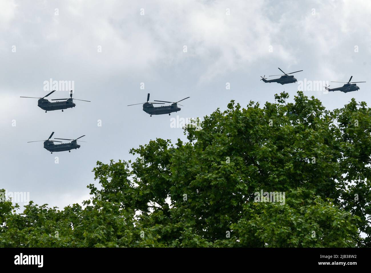 Londres, Royaume-Uni. 2nd juin 2022. Survolez Hyde Park. La foule aux célébrations du Jubilé de platine dans le centre de Londres. Crédit : Matthew Chattle/Alay Live News Banque D'Images