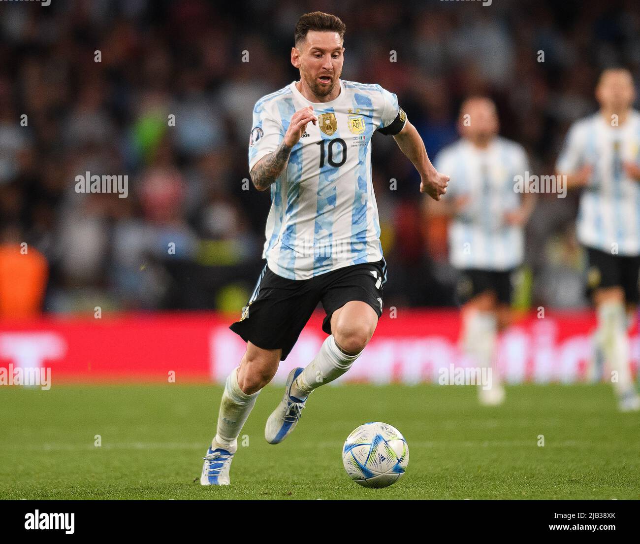 01 juin 2022 - Italie / Argentine - Finalissima 2022 Lionel Messi pendant le match contre l'Italie au stade Wembley. Image : Mark pain / Alamy Banque D'Images