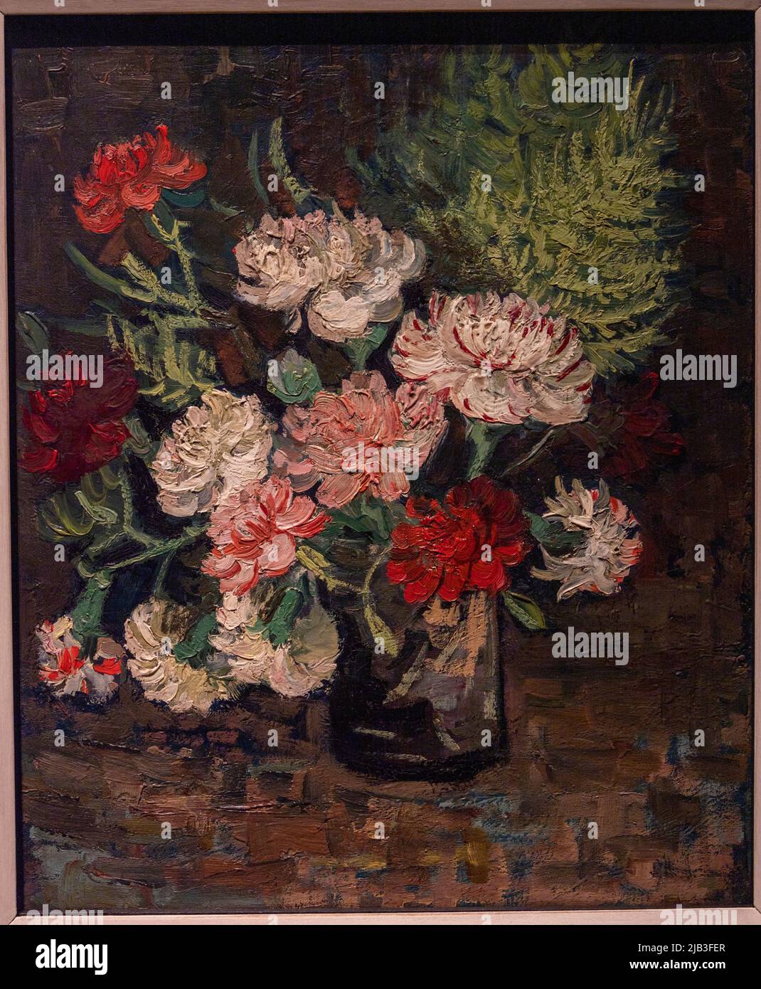 Encore la vie avec les œillets, 1886, peinture par Van Gogh, Institut d'Art de Detroit Banque D'Images