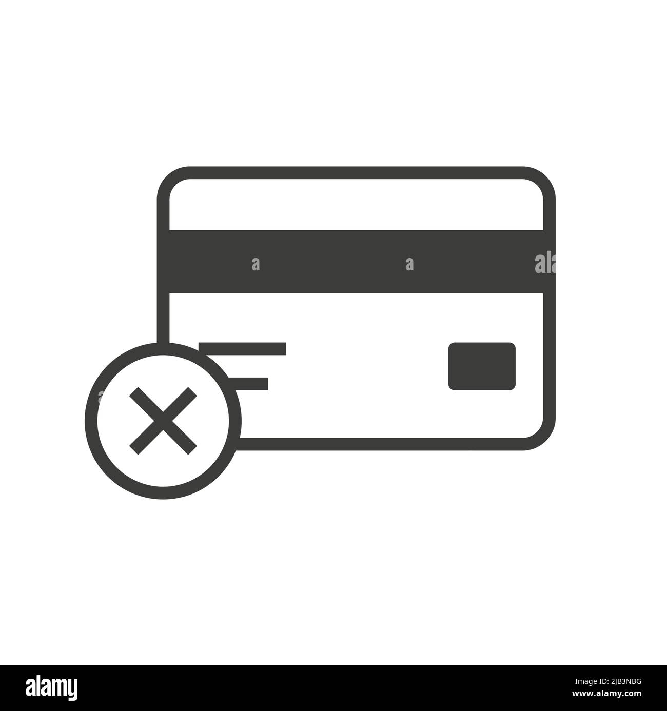 Icône de carte de crédit avec une croix. Compte bloqué. Illustration de Vecteur
