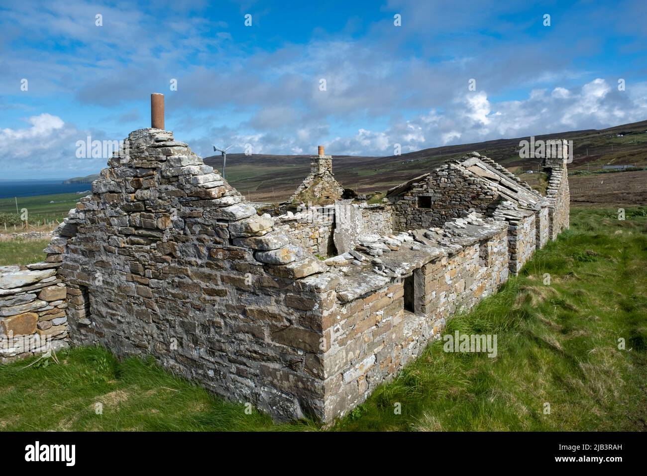 Bâtiment abandonné sur l'île de Rousay, aux îles Orcades, en Écosse. Banque D'Images