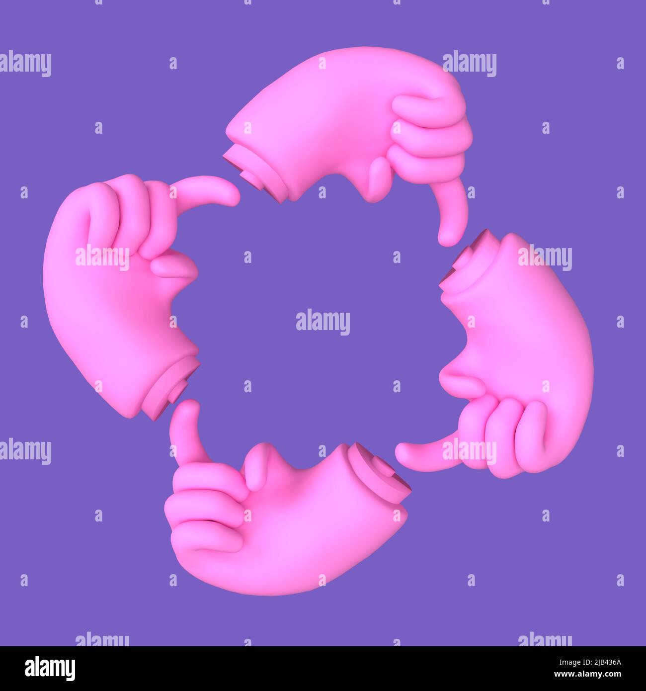 pression du doigt sur la touche sensitive dans un cycle sans fin , illustration 3d Banque D'Images