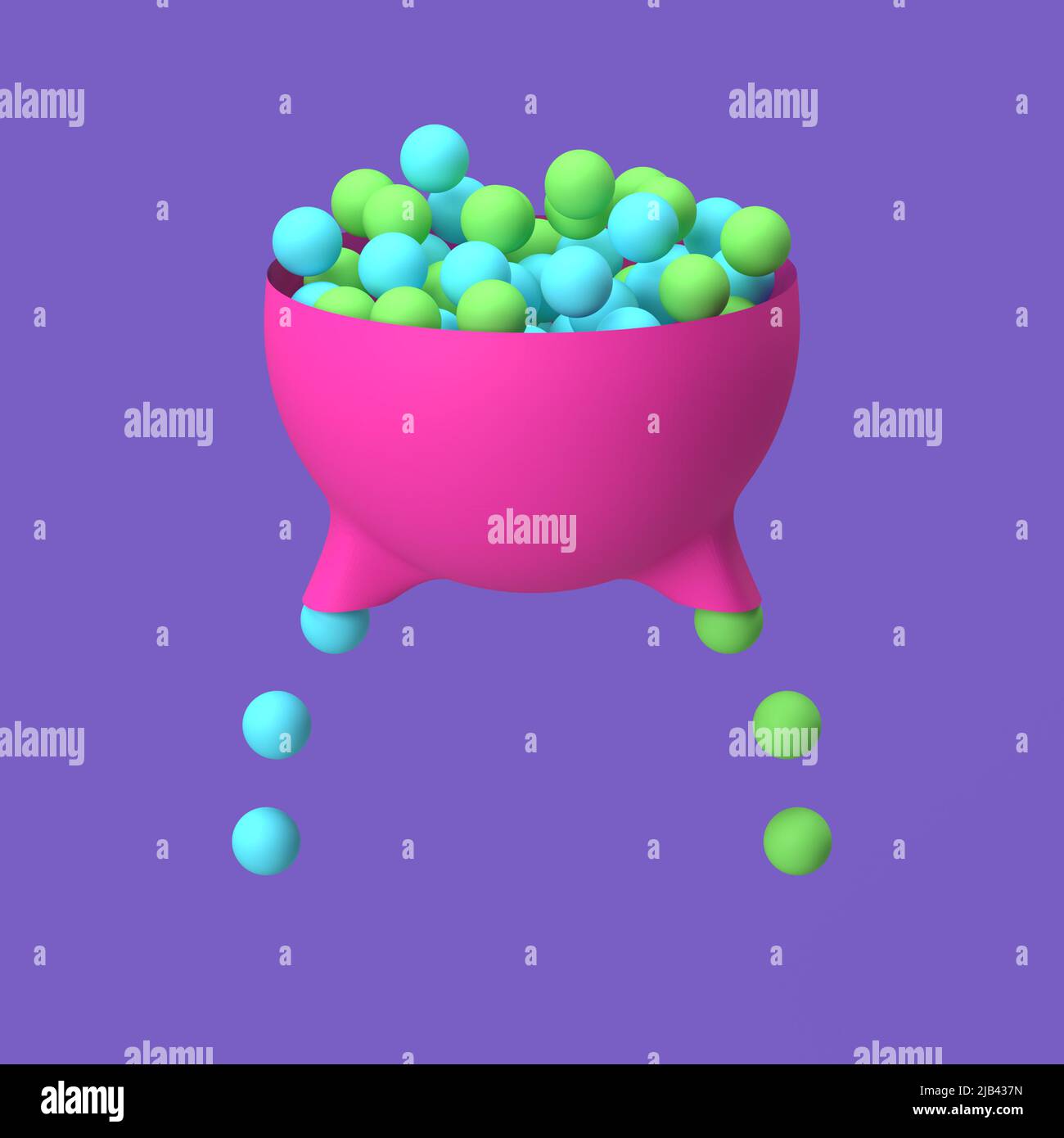 processus de séparation d'objets mixtes , triez par illustration de type 3d Banque D'Images