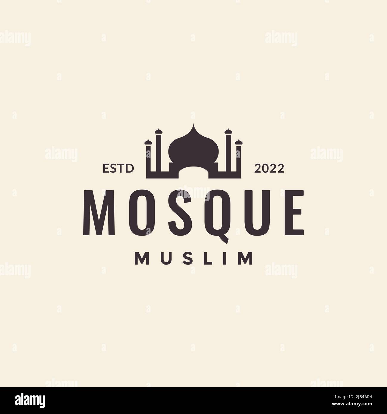simple dôme mosquée hipster logo design vecteur graphique symbole icône illustration idée créative Illustration de Vecteur