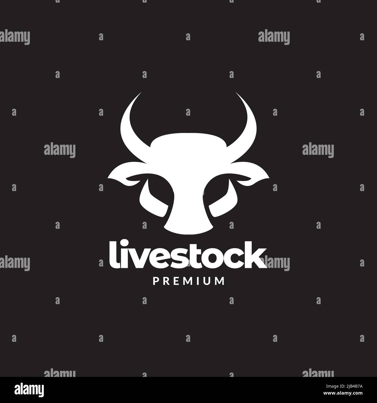 forme moderne tête vache logo design vecteur graphique symbole icône illustration idée créative Illustration de Vecteur