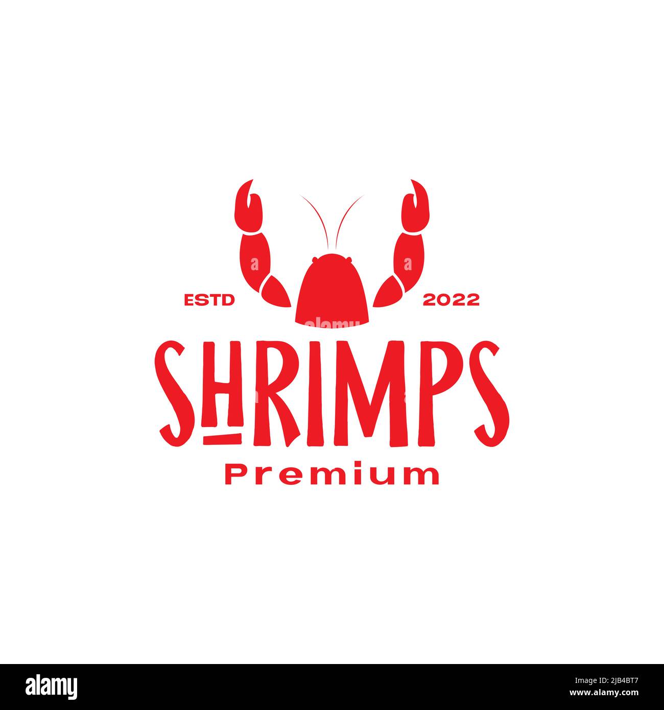 logo de crevettes géantes rouges ou de homard fruits de mer design vecteur symbole graphique icône illustration idée créative Illustration de Vecteur