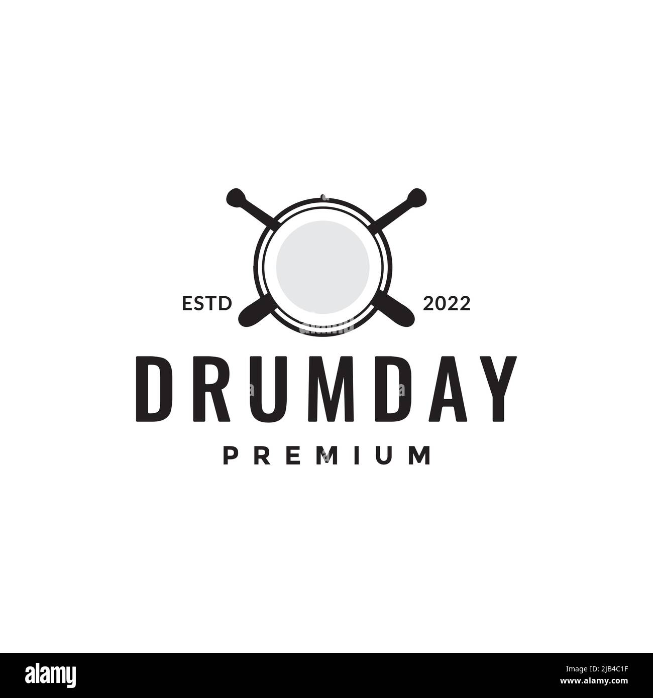 cross stick avec tambour simple logo design vectoriel symbole graphique icône illustration idée créative Illustration de Vecteur