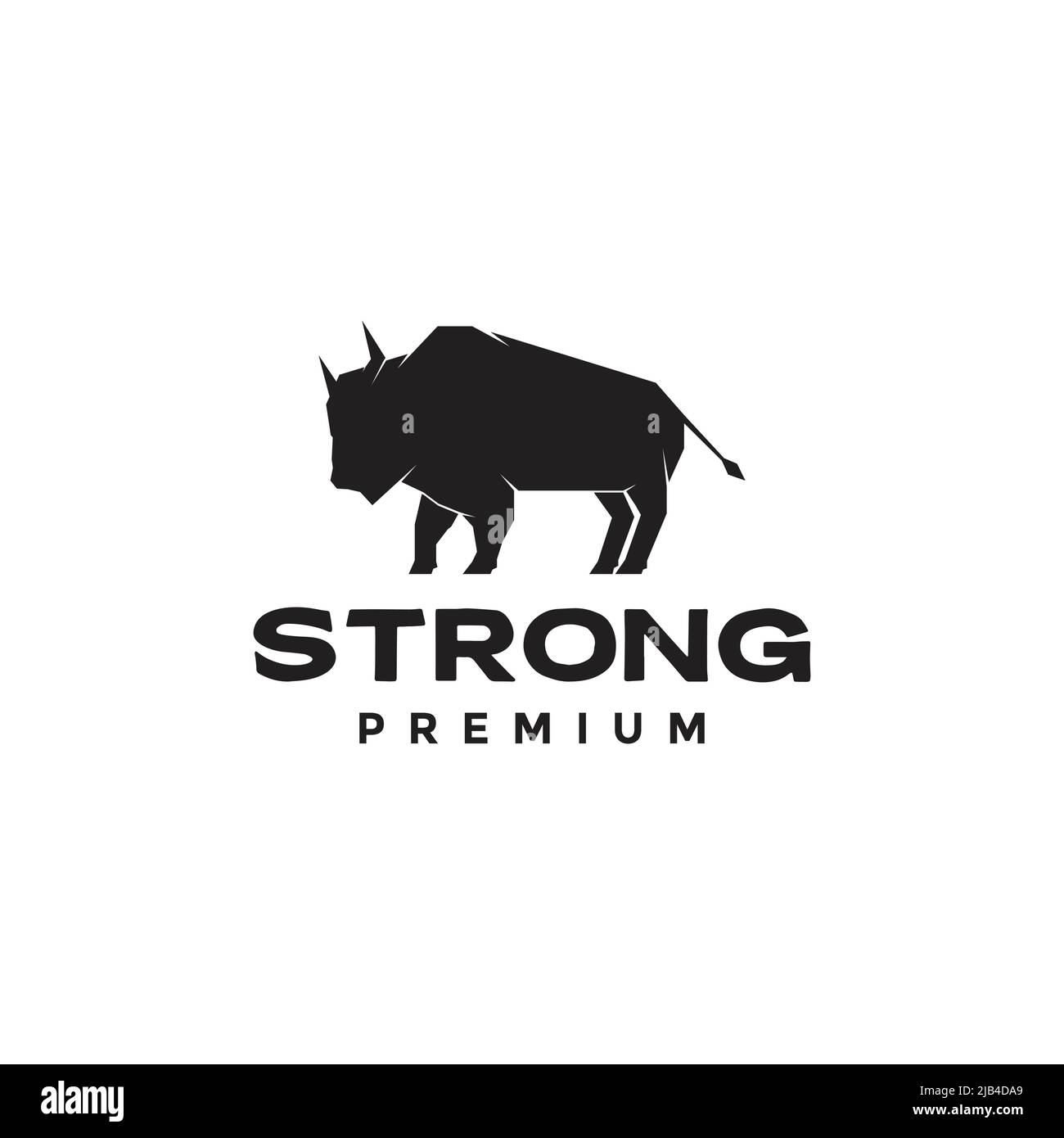 forme simple forte moderne buffalo bison logo design vecteur graphique symbole icône illustration idée créative Illustration de Vecteur