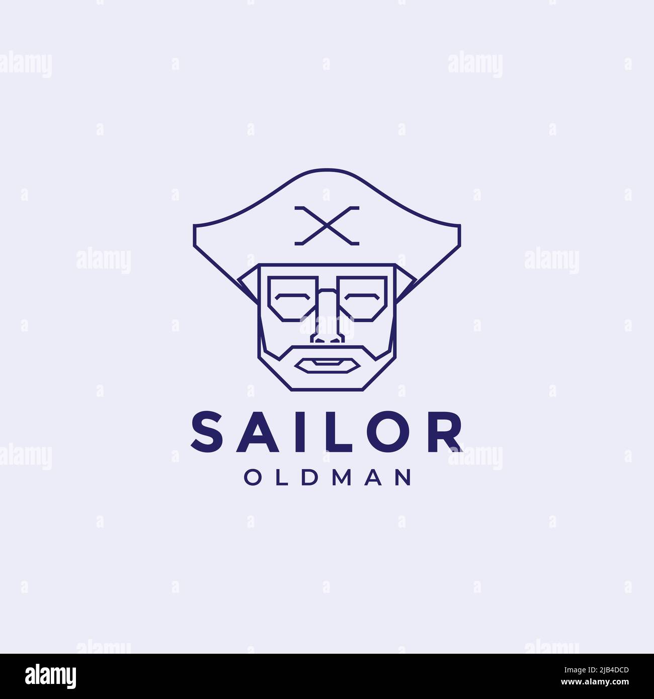 old man marin avec lunettes de soleil logo design vecteur graphique symbole icône illustration idée créative Illustration de Vecteur