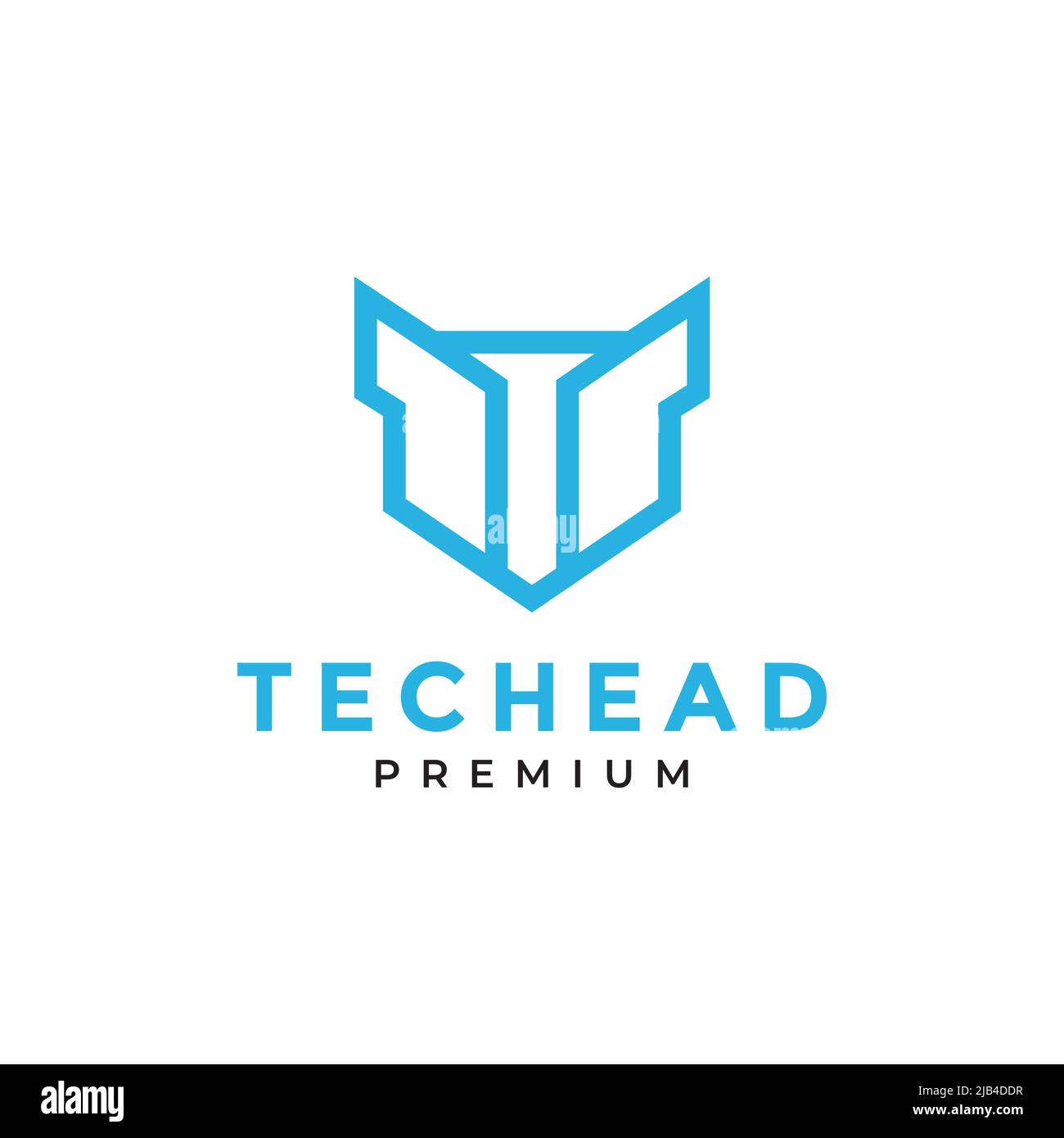 technologie de tête de ligne loup moderne logo design vecteur graphique symbole icône illustration idée créative Illustration de Vecteur