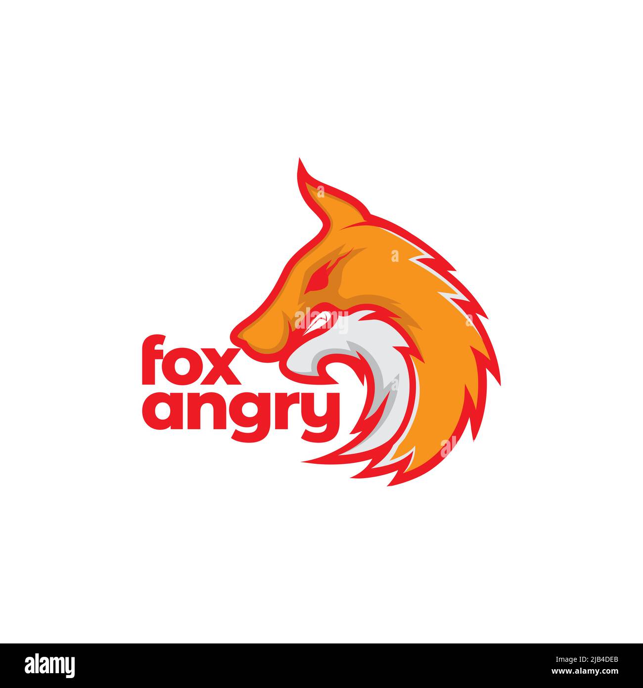 résumé tête orange renard loup angry logo design vecteur graphique symbole icône illustration idée créative Illustration de Vecteur