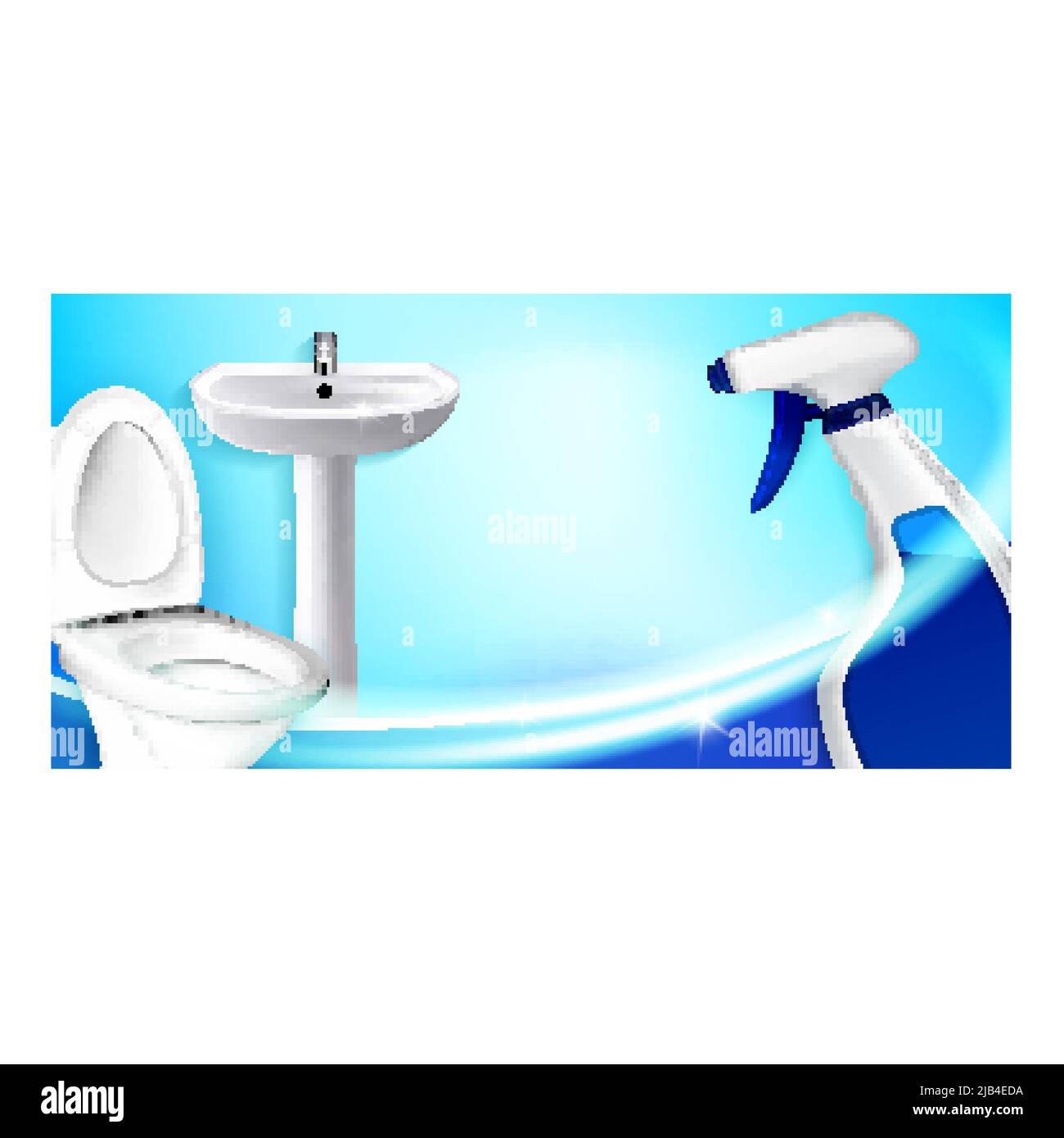 Promotion créative pour le nettoyage de salle de bains bannière Vector Illustration de Vecteur