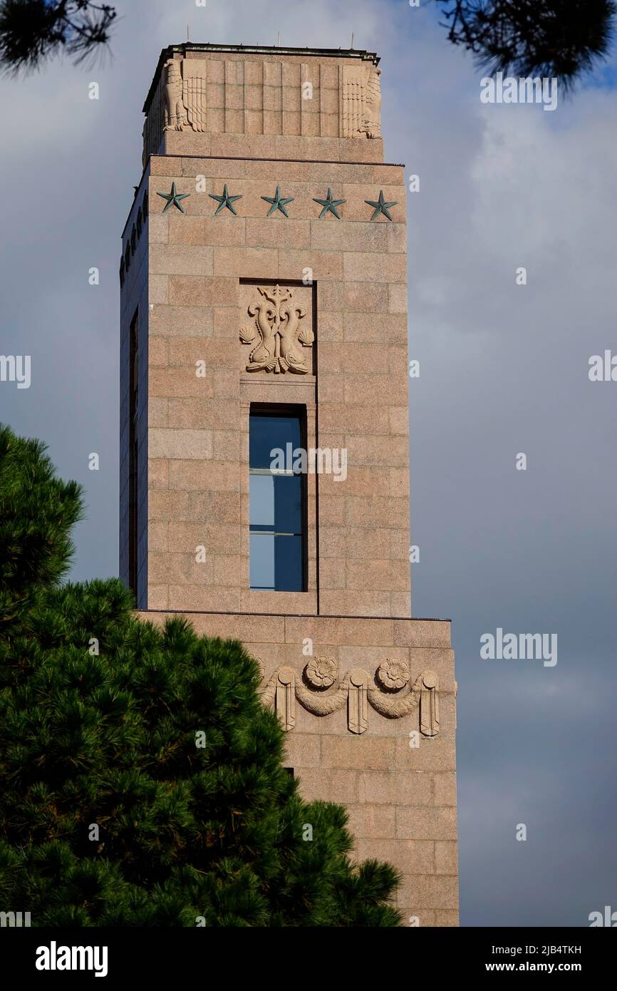 Monument américain, Monument naval de la première Guerre mondiale au-dessus du port de Brest, département du Finistère Penn ar Bed, région de Bretagne Breizh, France Banque D'Images