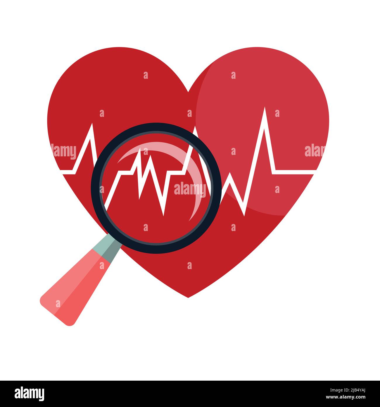 Vérifiez les signes cardiaques de la cardiologie avec une loupe sur ...
