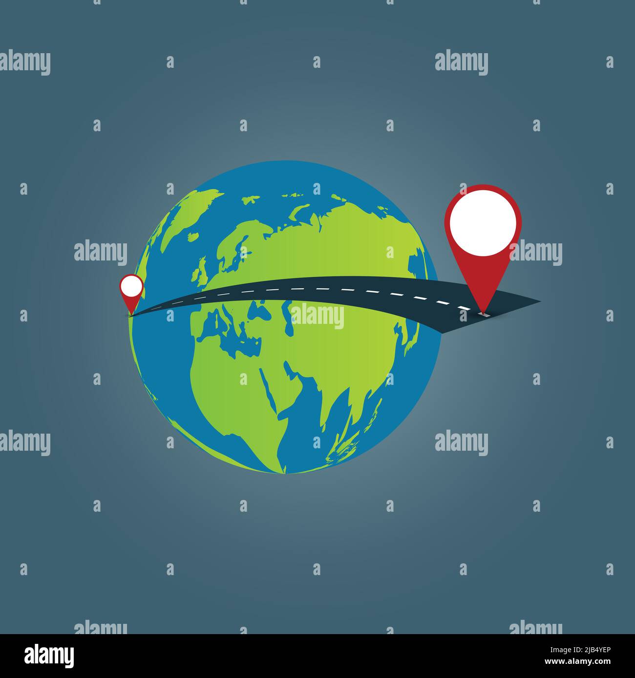 Toile de fond du concept de voyage du monde, voyage sur route autour du monde.illustration vectorielle Illustration de Vecteur