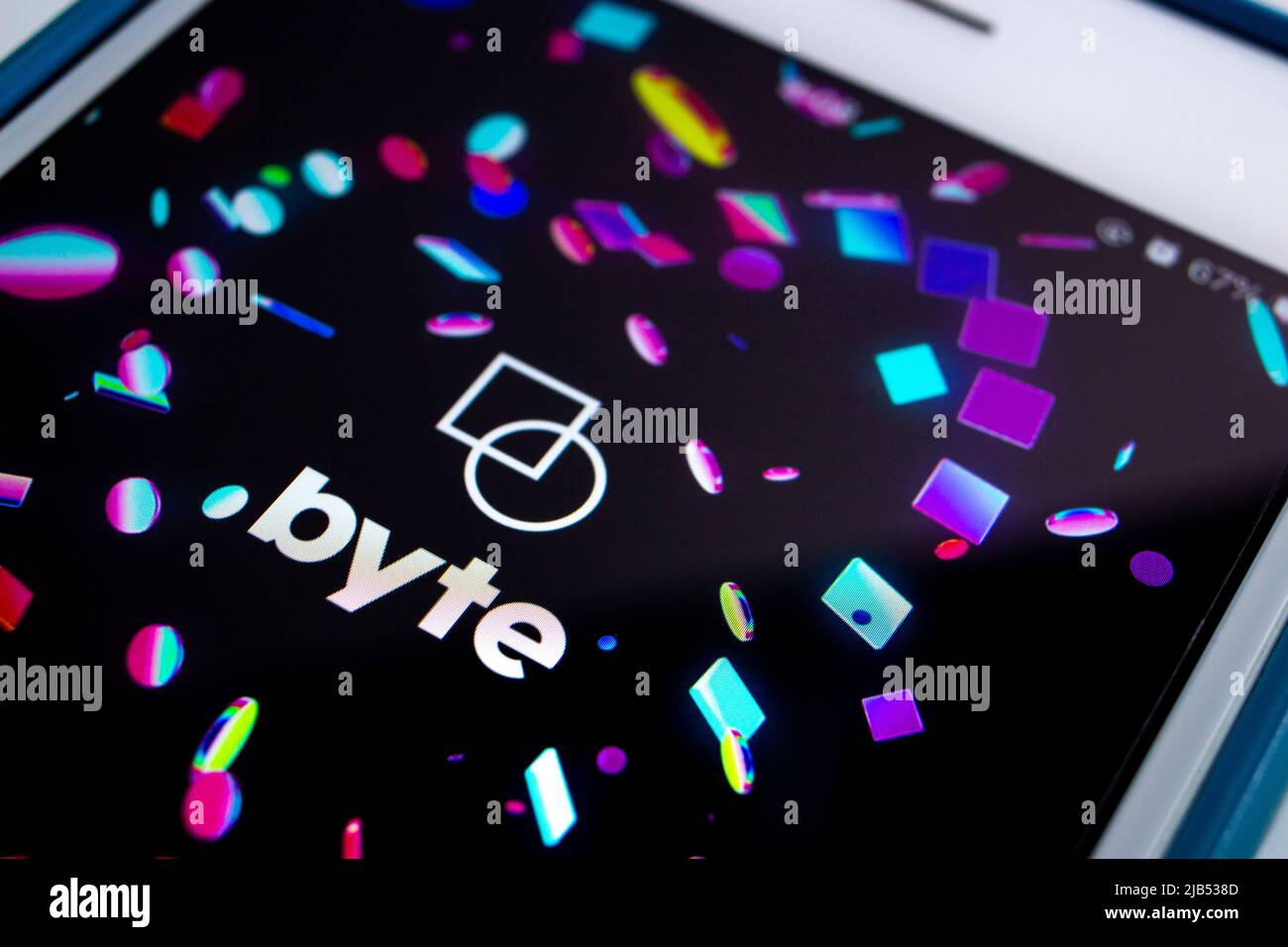 Kumamoto, Japon - Sep 2 2020 : Byte app, US social Networking Short-form video hosting service où les utilisateurs peuvent créer des vidéos en boucle de 15 sec, sur iPhone Banque D'Images