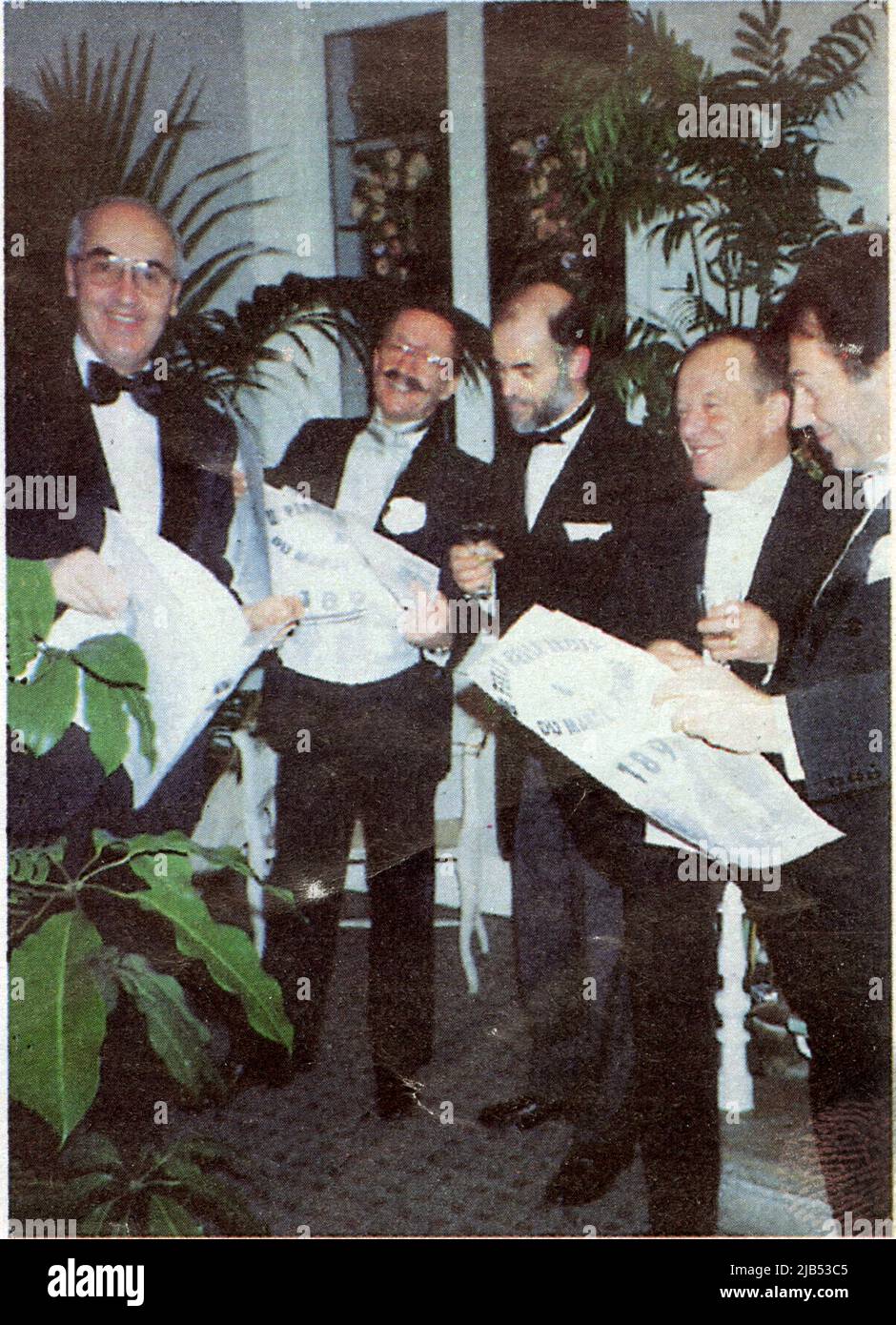 Alain de Charry, Jean-Paul Marchal, Jean-Pierre Herniet, le colonel Jean-Louis Reynauld et Gérard Marty. Banque D'Images