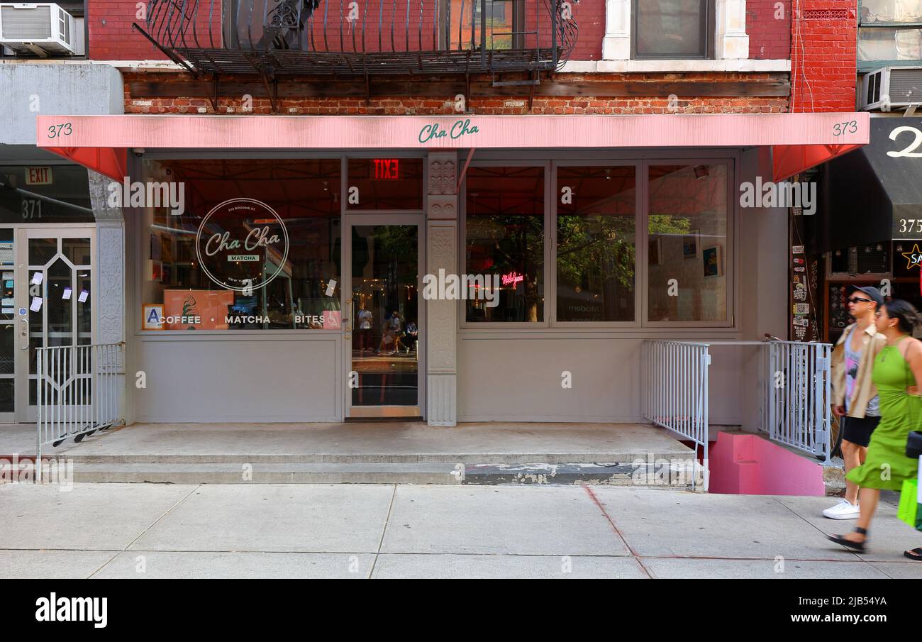 CHA Cha Matcha, 373 Broome St, New York, New York, New York photo d'un bar matcha (non asiatique) dans le quartier de Nolita. Banque D'Images