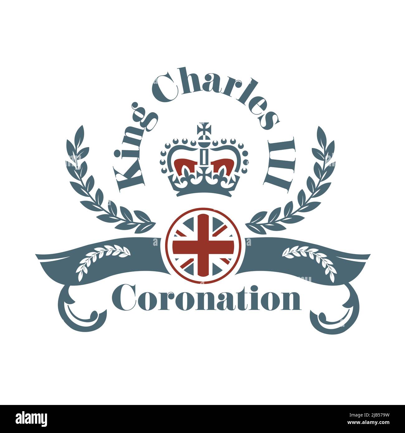 Roi Charles III Coronation - le prince Charles de Galles devient roi d'Angleterre Illustration de Vecteur