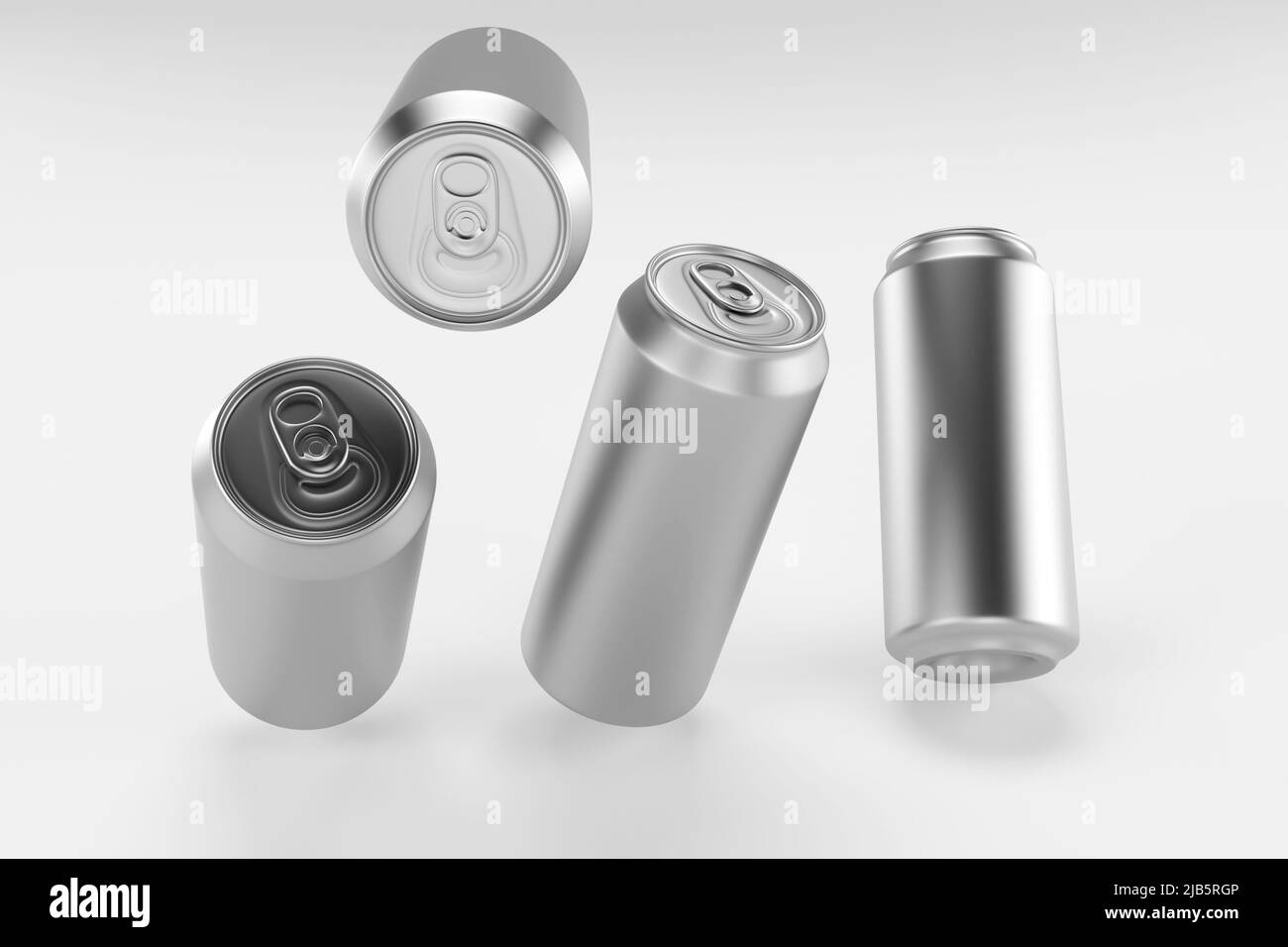 La bière en aluminium et le soda mince peuvent créer un modèle vierge. Jus, soda, bière pot blanc isolé sur fond blanc. Boîtier en aluminium pour la conception. Boîtes en aluminium réalistes. 3D rendu Banque D'Images