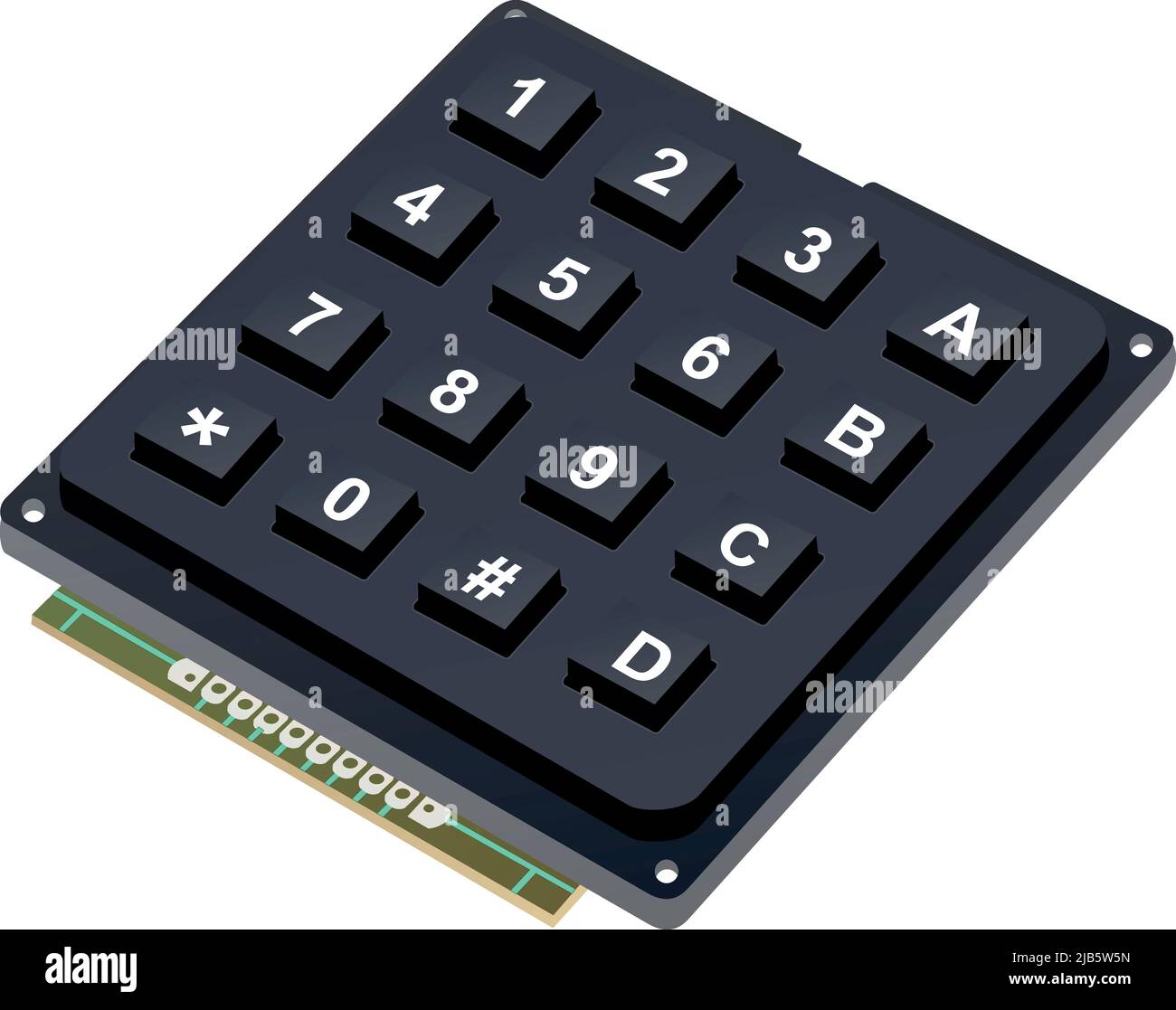 Module clavier à clavier à 16 touches et commutateur de la matrice 4x4 Illustration de Vecteur