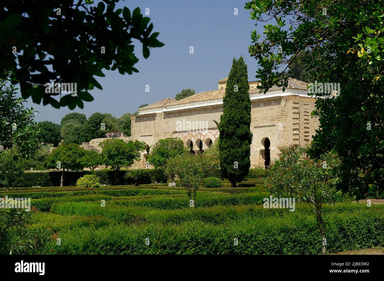 Cordoue (Espagne). High Garden et Salón Rico ou Abd al-Rahman III dans la ville de Medina Azahara dans la ville de Cordoue. Banque D'Images