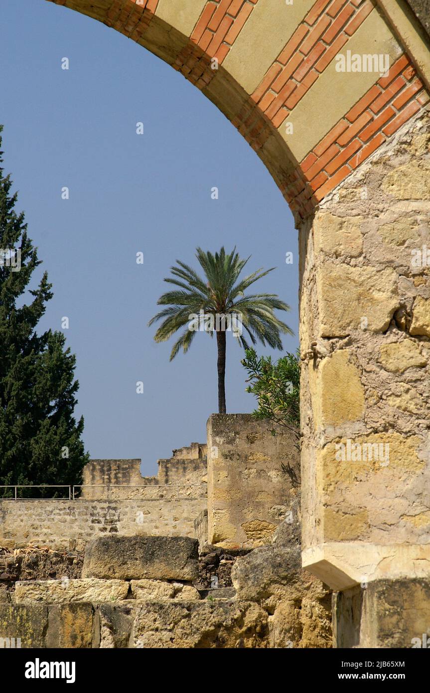 Cordoue (Espagne). Détail architectural du Grand Portico dans la ville de Medina Azahara dans la ville de Cordoue. Banque D'Images