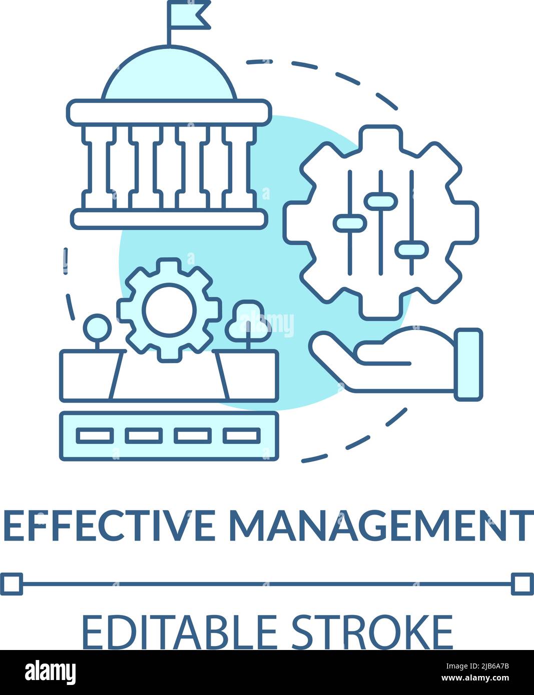 Icône de concept turquoise de gestion efficace Illustration de Vecteur