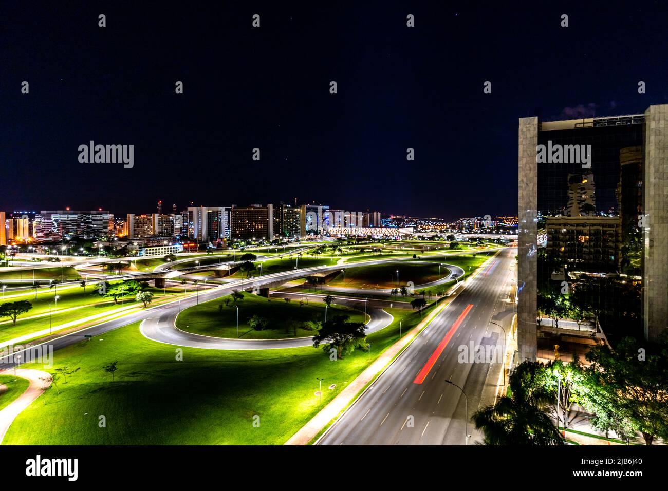 La capitale du Brésil, Brasilia la nuit Banque D'Images
