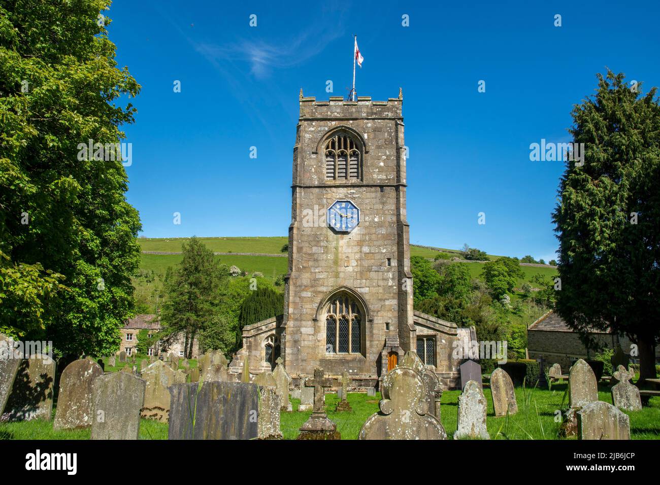 Parish Croch of St. Wifred Burnsall, dans le district de Craven, dans le North Yorkshire, en Angleterre. Il est situé sur la rivière Wharfe à Wharfedale, et est dans le TH Banque D'Images