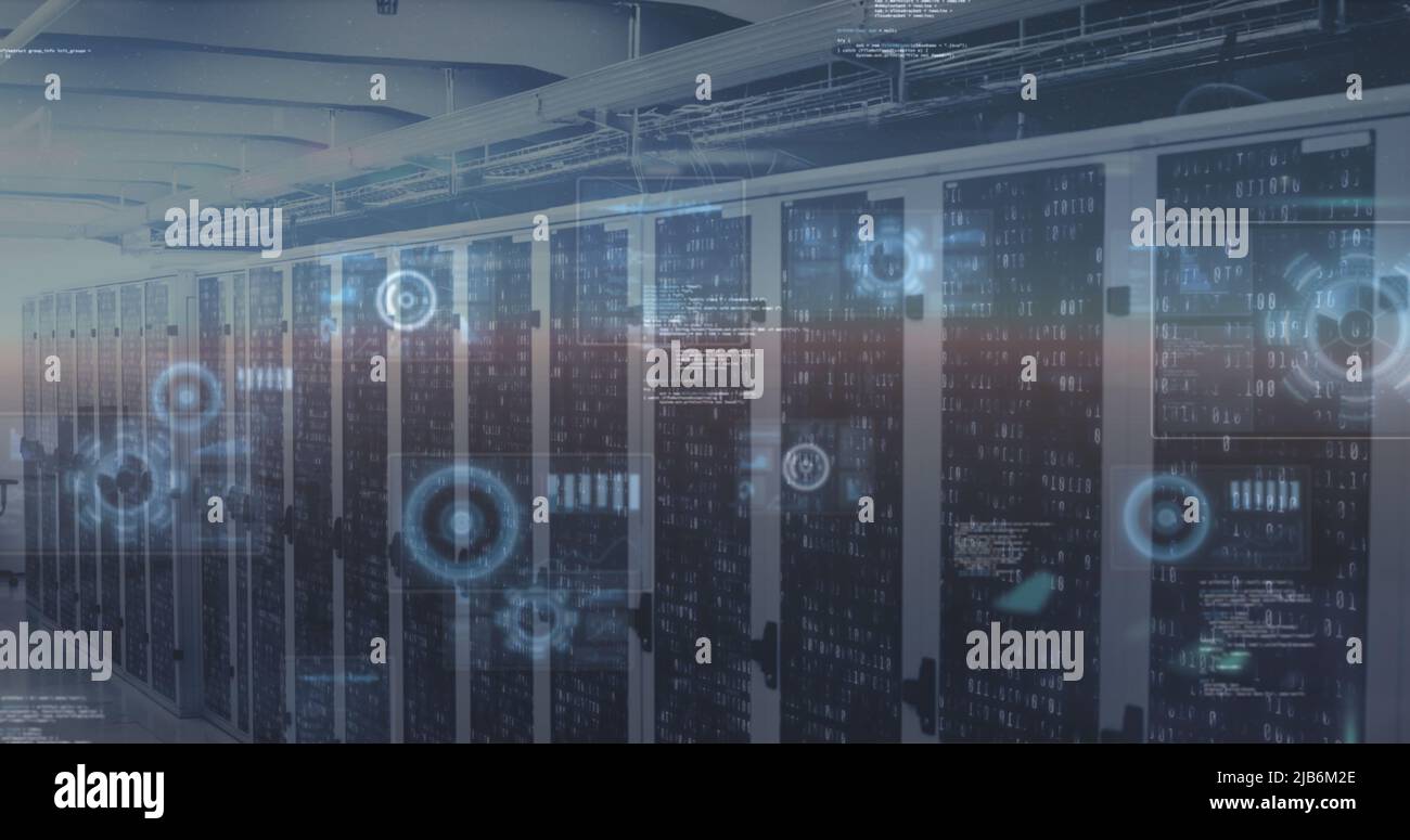 Image des cercles de traitement sur les serveurs Banque D'Images