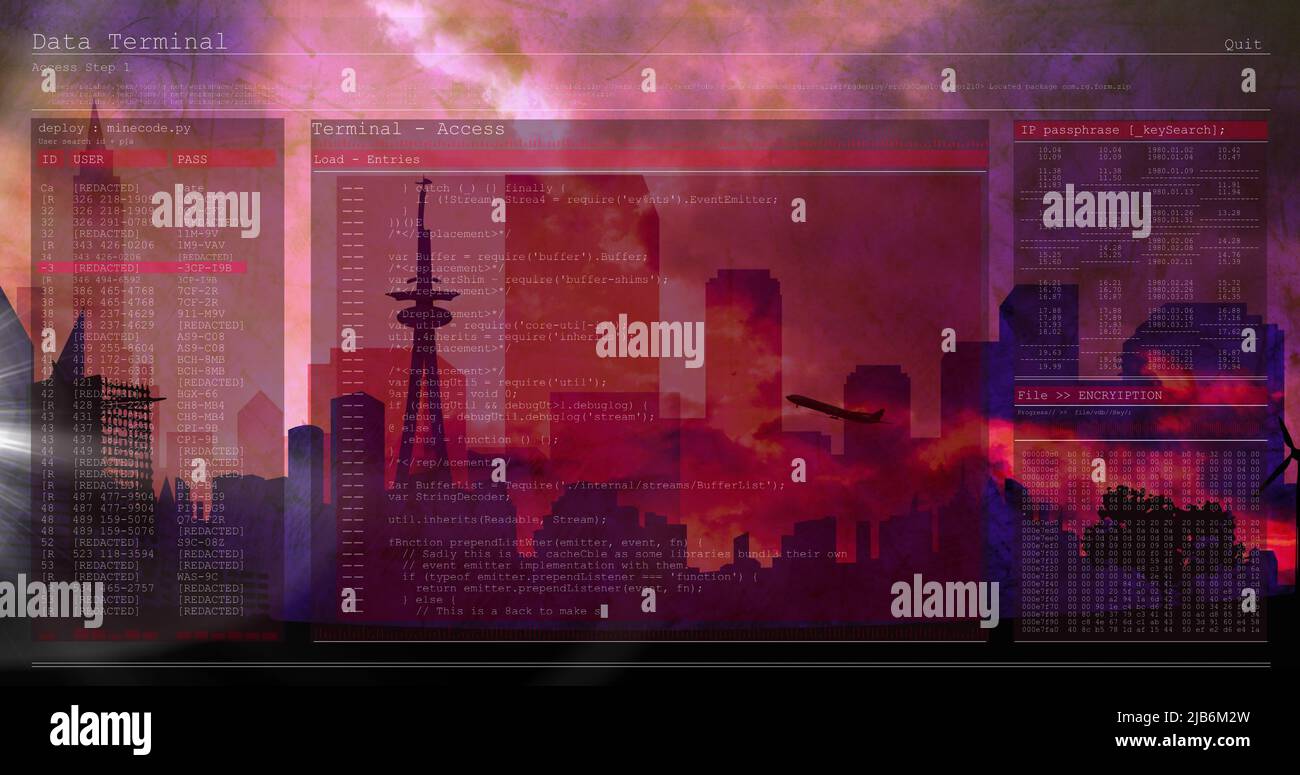 Image du traitement des données sur CityScape Banque D'Images