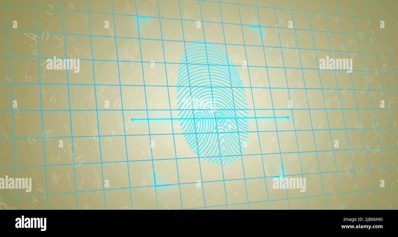 Image des empreintes digitales et des lettres sur fond vert Banque D'Images