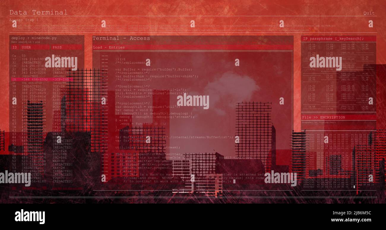 Image du traitement des données sur CityScape Banque D'Images