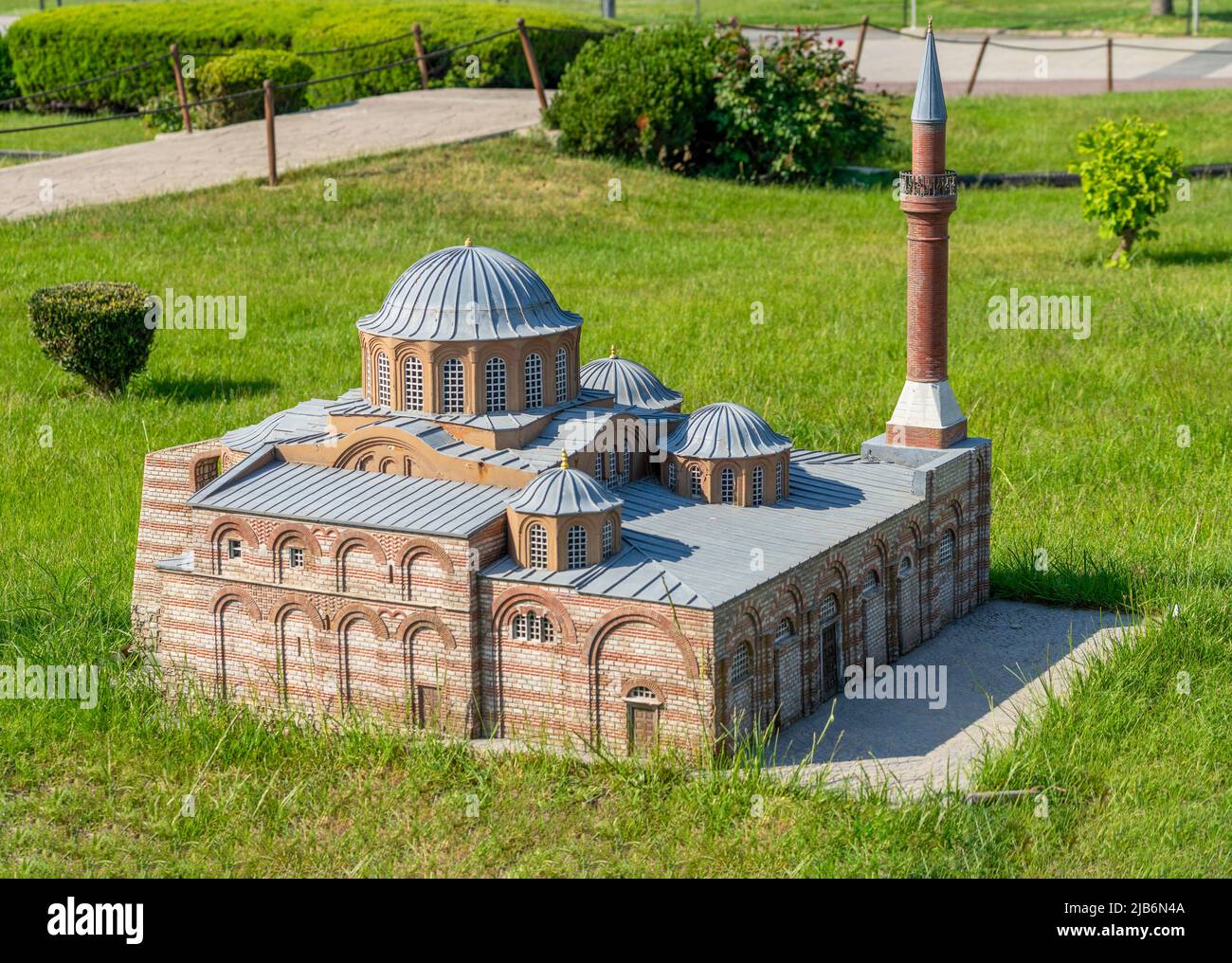 Mosquée Chora (mosquée Kariye) dans le parc Miniaturk d'Istanbul, Turquie. Banque D'Images