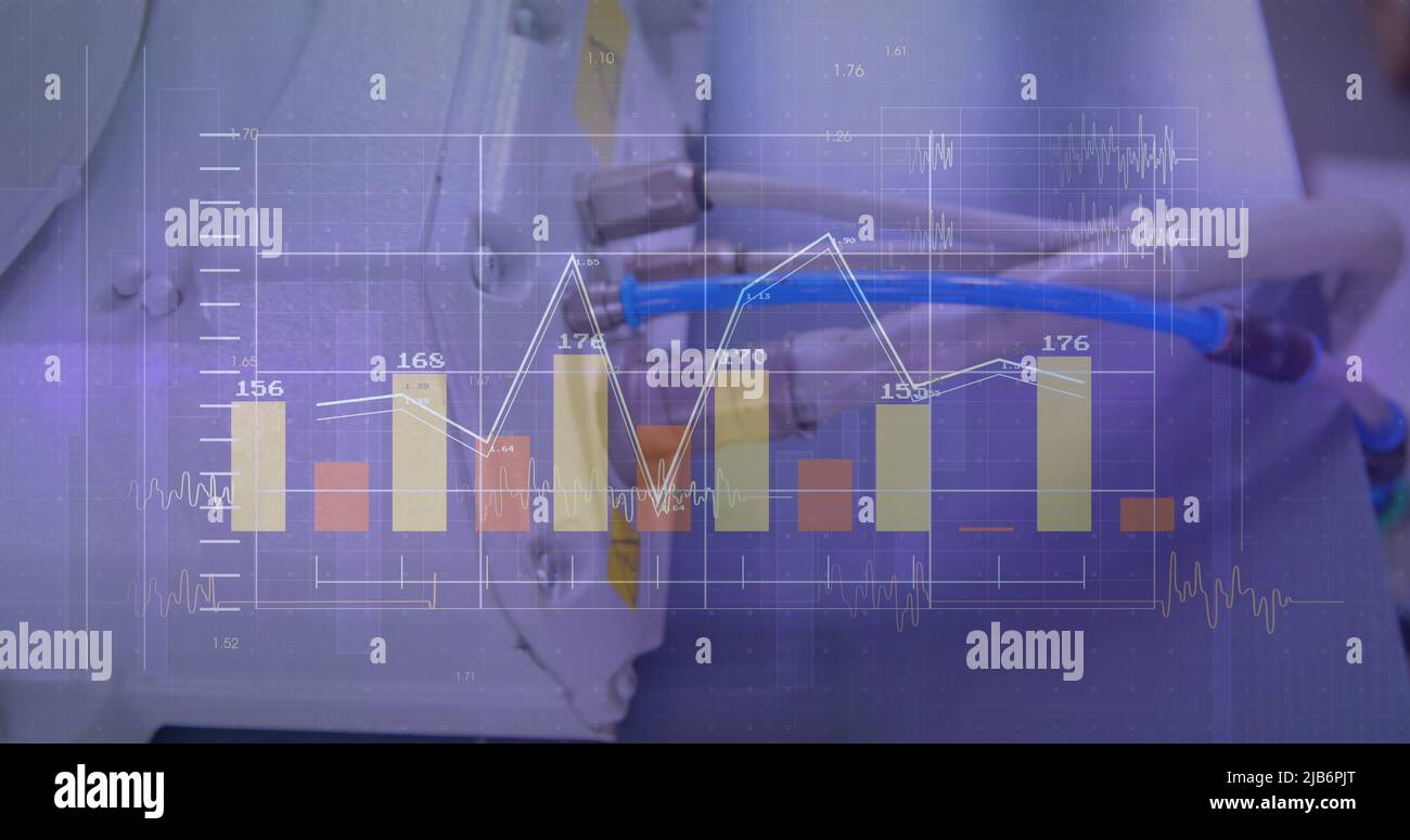 Image du traitement des données financières dans la salle des serveurs Banque D'Images