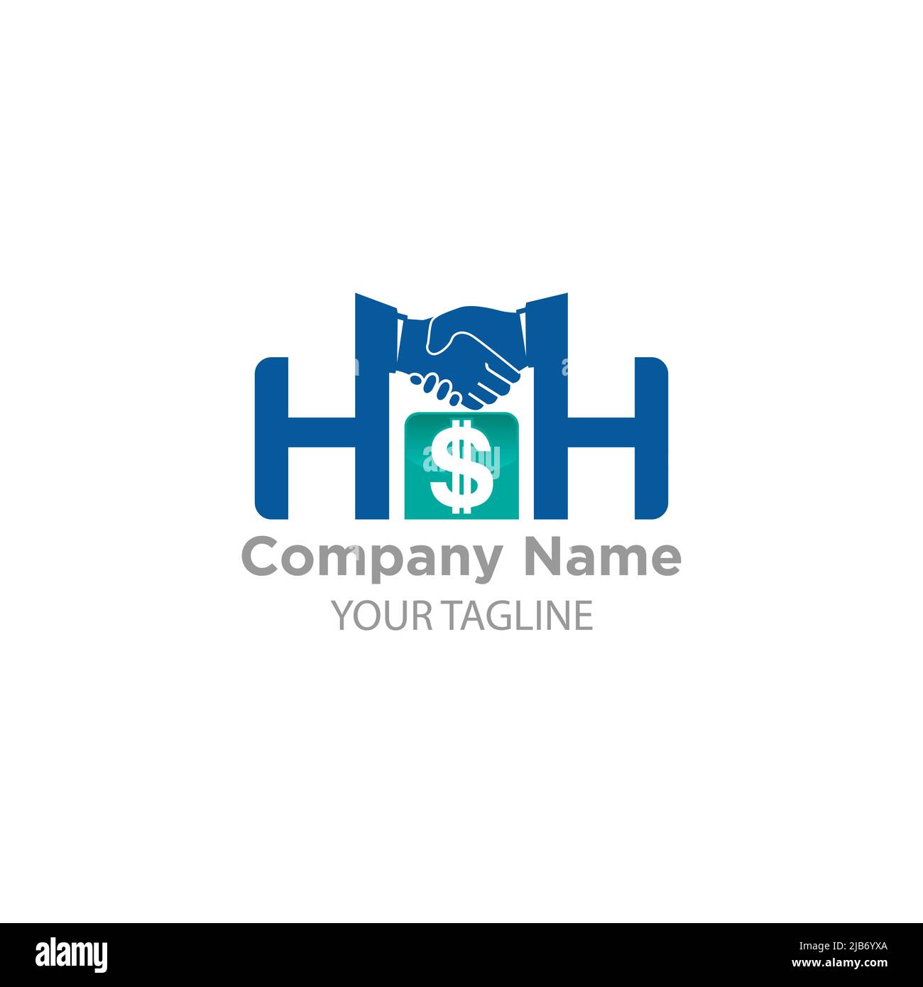 Ces derniers H avec handshake marketing vecteur logo conception de l'hypothèque, maison séjour projet.EPS 10 Illustration de Vecteur