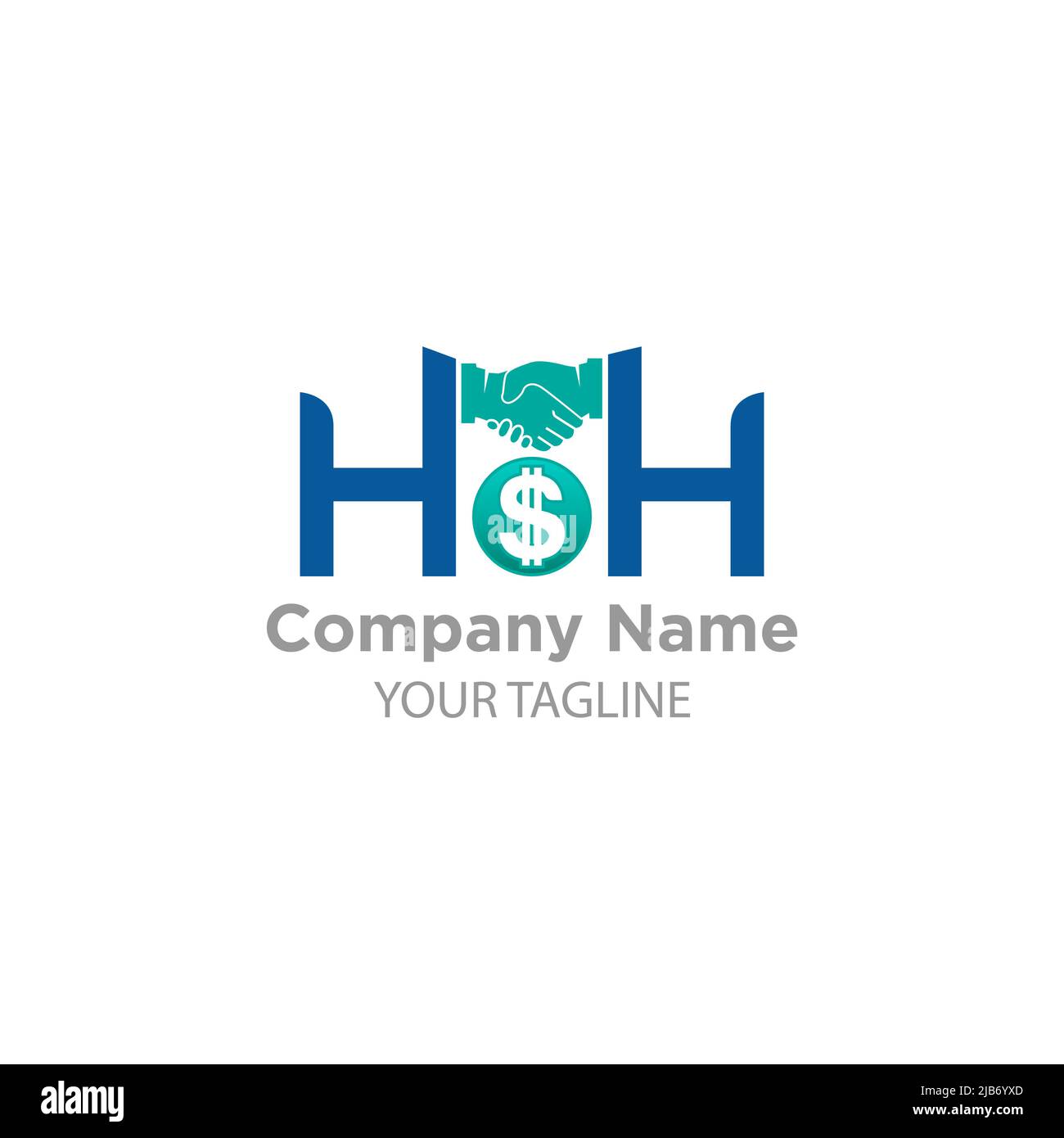 Ces derniers H avec handshake marketing vecteur logo conception de l'hypothèque, maison séjour projet.EPS 10 Illustration de Vecteur