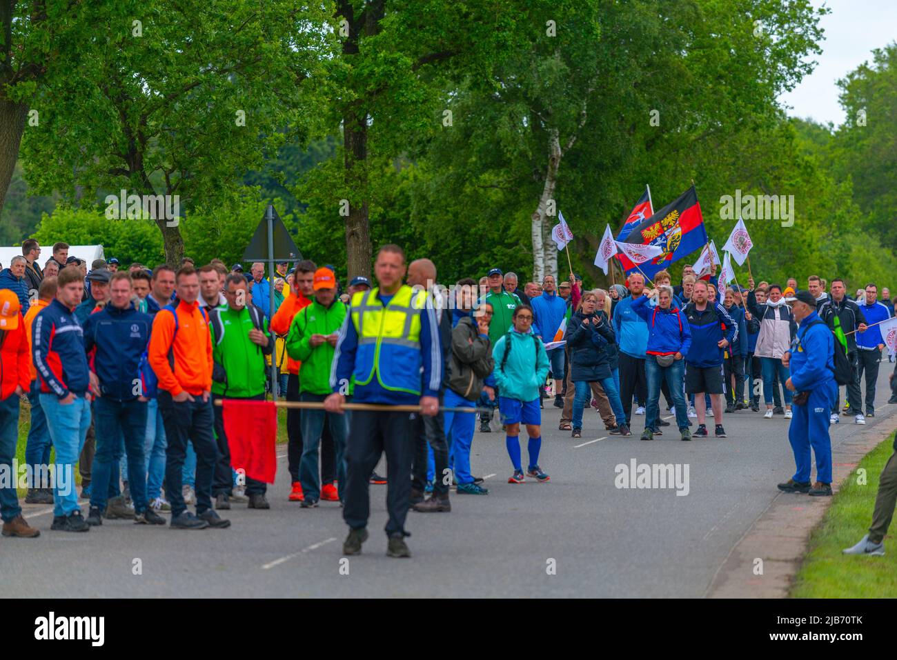 Championnat d'Europe 2022 Boßeln ou tir de balle à Süderhastedt Dithmarschen, Schleswig-Holstein, Allemagne du Nord Banque D'Images