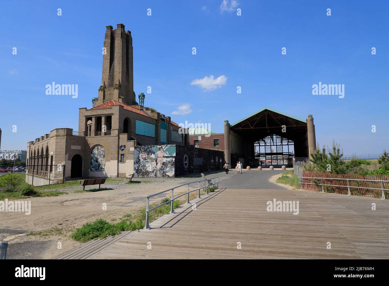 Les ruines de Casino et l'ancienne centrale de chauffage à vapeur à Asbury Park.New Jersey.USA Banque D'Images